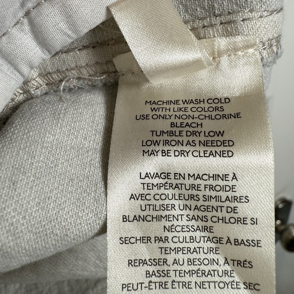 Free People Denim Field Jacket Women's Small Large Ecru Grey Raw Hem Boho Safari - Picture 11 of 13